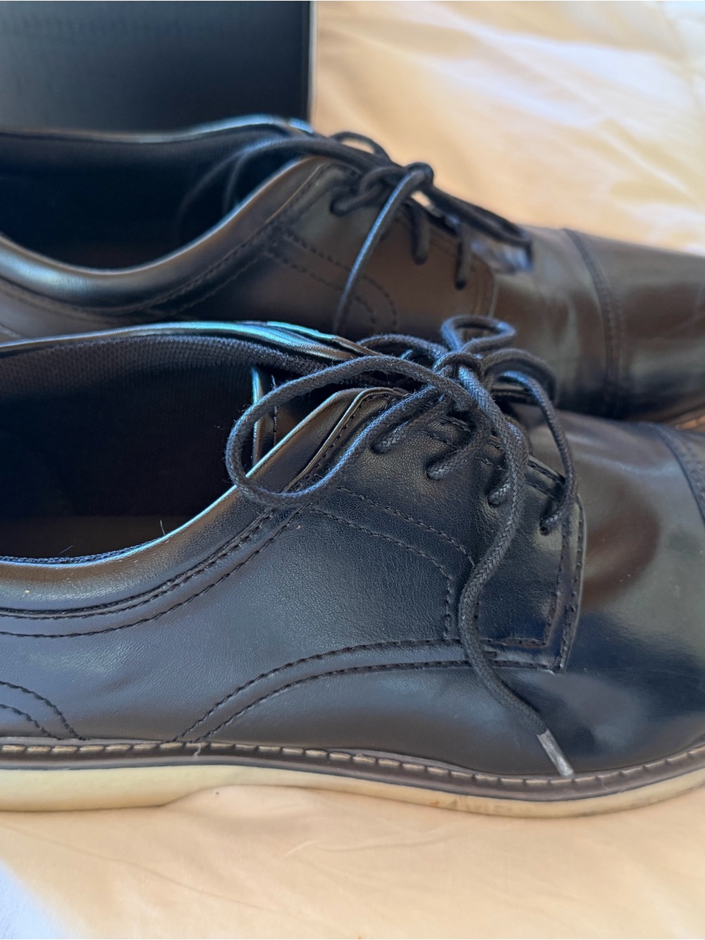 Alfani Black Leather Lace-Up Oxfords